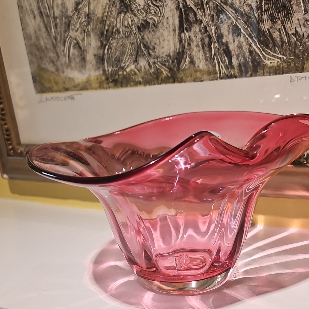 Fenton International Cranberry Glass Bowl
